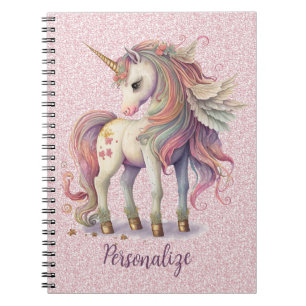 Carnet Unicorn Magique Arc-en-ciel couleurs Parties scint