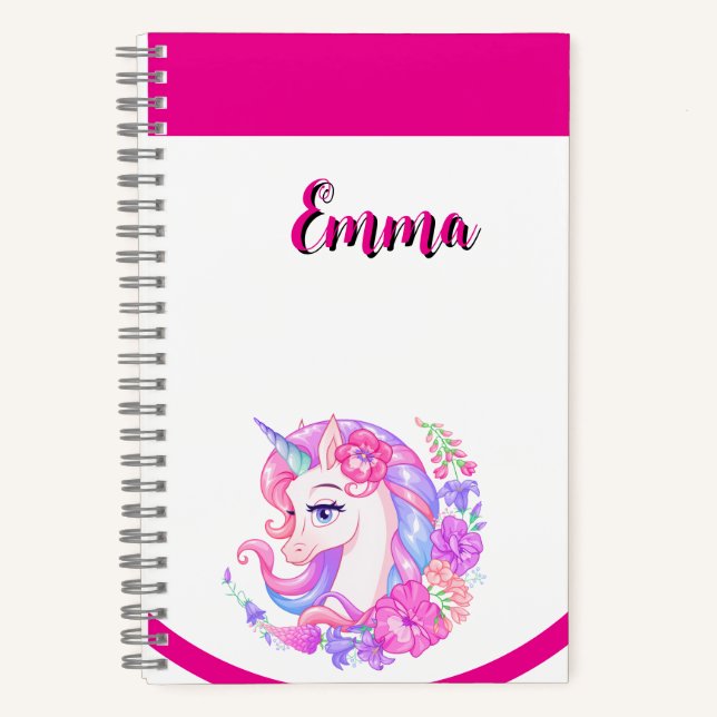 Carnet unicorn & personalize your name  (Recto)