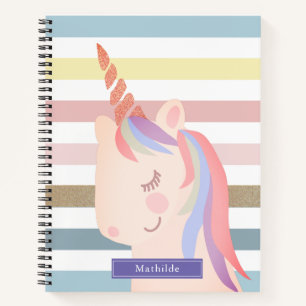 Carnet Unicorn Rainbow Stripes Magique