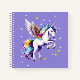 Carnet Unicorne arc-en-ciel magique