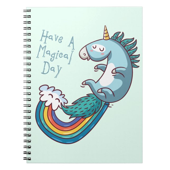 Carnet Unicorne "Ayez une journée magique" (Devant)
