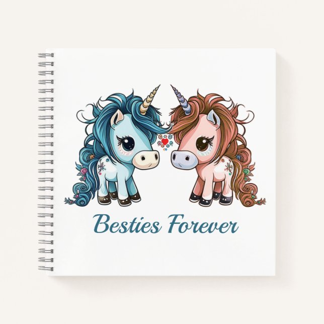 Carnet Unicorne Besties pour toujours (Devant)