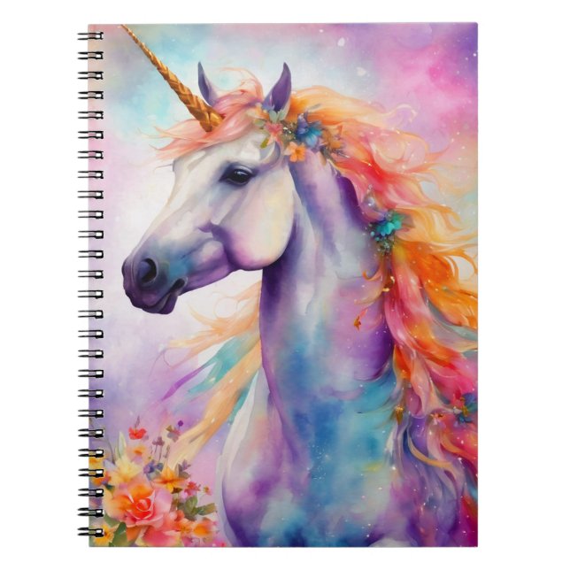 Carnet Unicorne couleur Pastel (Devant)