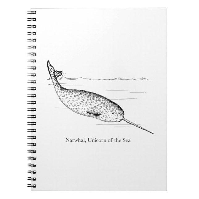 Carnet Unicorne de baleine de Narwhal de la mer (Devant)