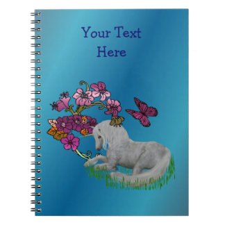 Carnet Unicorne Et Fleurs Personnalisées