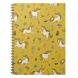 Carnet Unicorne forestière : modèle floral Vintage