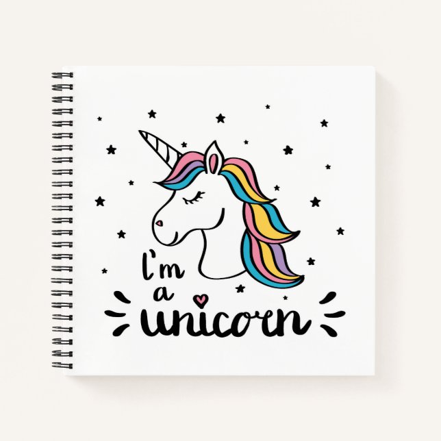 Carnet Unicorne | Je suis une licorne (Devant)