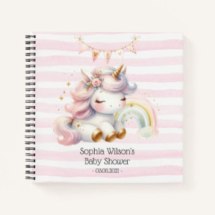Carnet Unicorne magique avec Baby shower arc-en-ciel