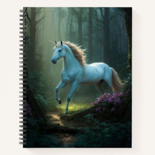 Carnet Unicorne magique en forêt enchantée