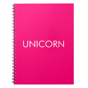 Carnet "Unicorne" minimaliste rose chaud fuchsia blanc