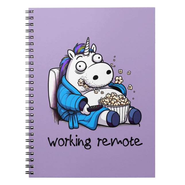 Carnet Unicorne Travailler à distance (Devant)