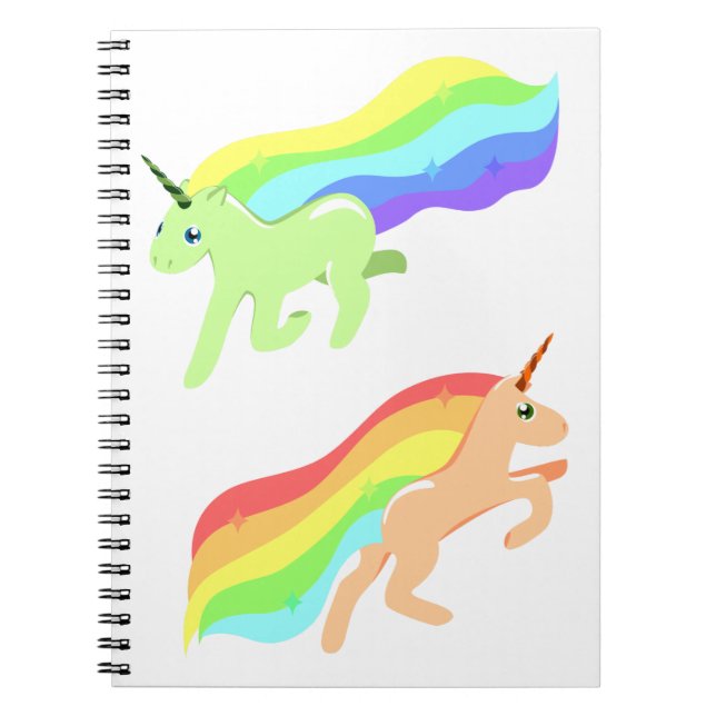 Carnet Unicornes arc-en-ciel (Devant)