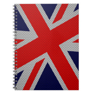 Carnet Union Jack sur l'impression en fibre de carbone
