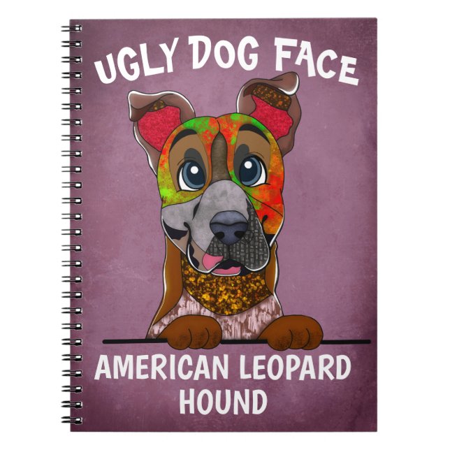 Carnet Unique Leopard Hound laide visage chien (Devant)