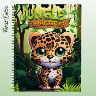 Carnet Unique Leopard Whimsical Kitty Caractère Chat 🐆