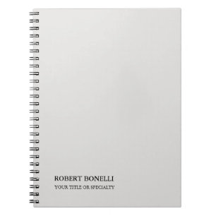 Carnet Unique Moderne Gris Platine Élégant Minimaliste