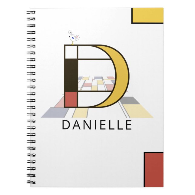 Carnet Unique Neoplasticism Style Monogram. Letter D (Devant)