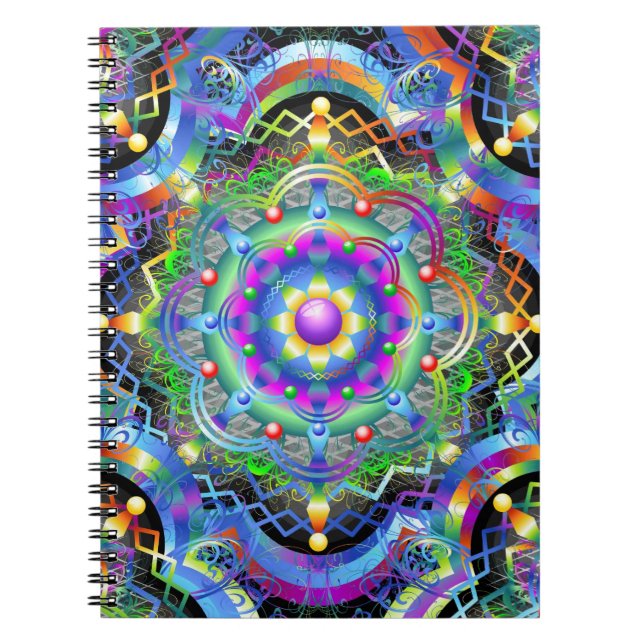 Carnet Univers Mandala Couleurs Psychédéliques (Devant)