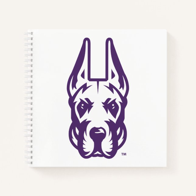 Carnet Université d'Albany Chef de la mascotte Great Dane (Devant)