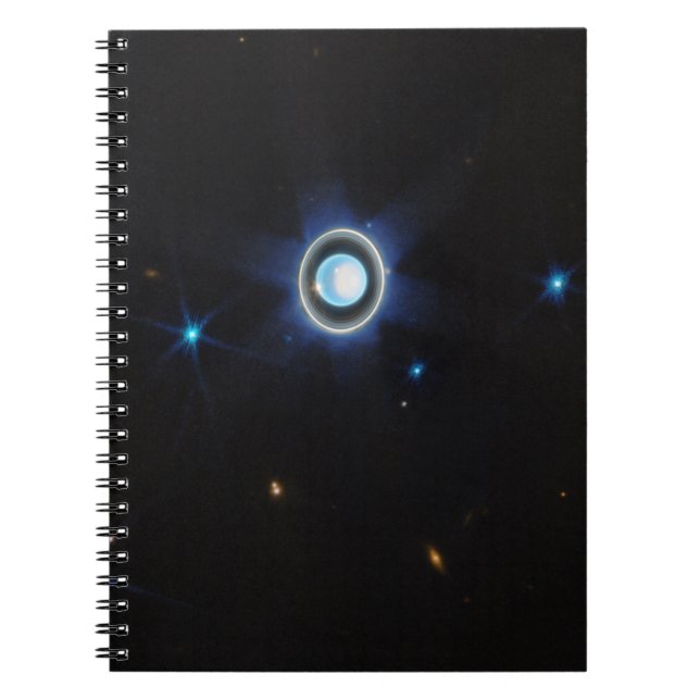 Carnet Uranus planétaire avec anneaux et lunes Image JWST (Devant)