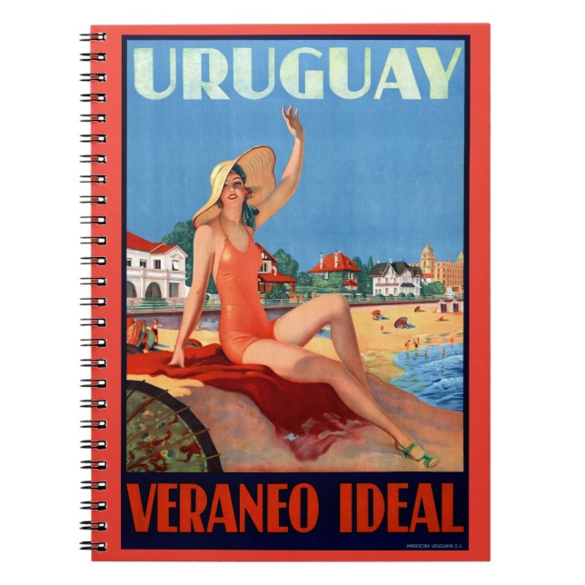 Carnet Uruguay Veraneo Poster Vintage voyage idéal (Devant)