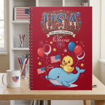 USA 250 Ans Bébé Baleine Caneton Nom Patriotique