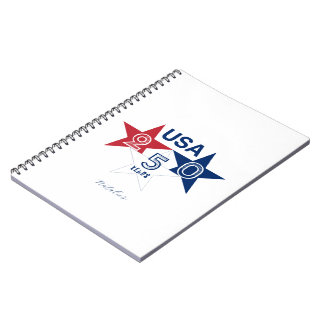Carnet USA 250 Ans - Conception d'étoiles rouges bleues e