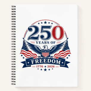 Carnet USA 250 ans de liberté - Design d'aigle patriotiqu