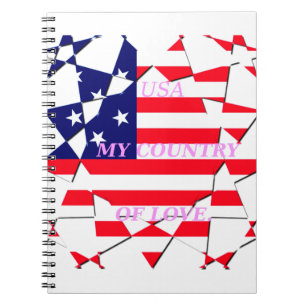 Carnet USA Star Spangled Love My Country of Love