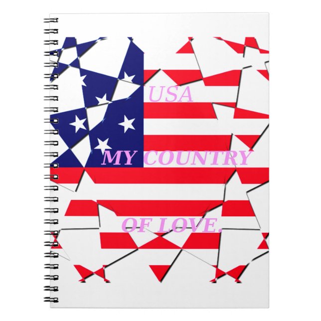 Carnet USA Star Spangled Love My Country of Love (Devant)