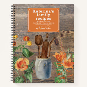 Carnet Ustensiles de cuisine en bois Fleurs sauvages oran