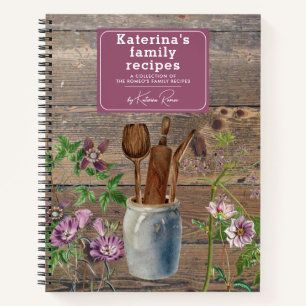 Carnet Ustensiles de cuisine en bois Fleurs sauvages viol