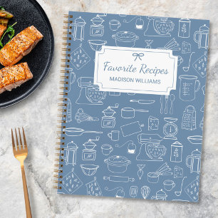 Carnet Ustensiles de cuisine vintage modernes recette doo