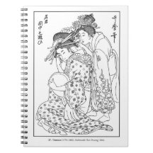 Utamaro Célèbre Cheveux habiller Geisha Notebook