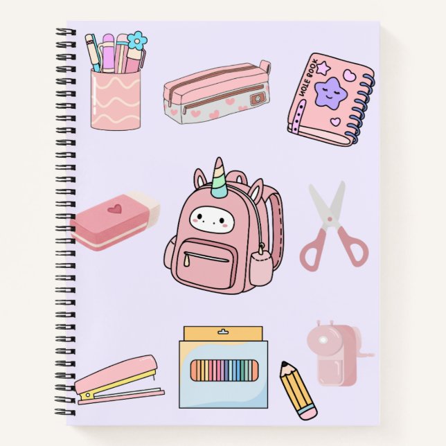 Carnet ute Pink Unicorn School Supplies Collection (Devant)