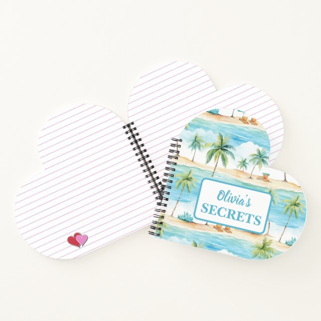 Carnet Vacances d'été Plage Palm Trees - Customisé (Intérieur)