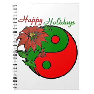 Carnet Vacances Yin Yang Poinsettia Rouge Vert