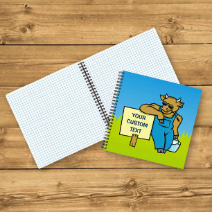 Carnet Vache avec pancarte