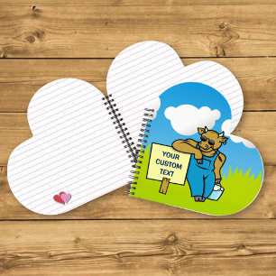 Carnet Vache avec pancarte