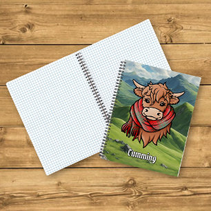 Carnet Vache de Highland avec écusson de tarte Cumul