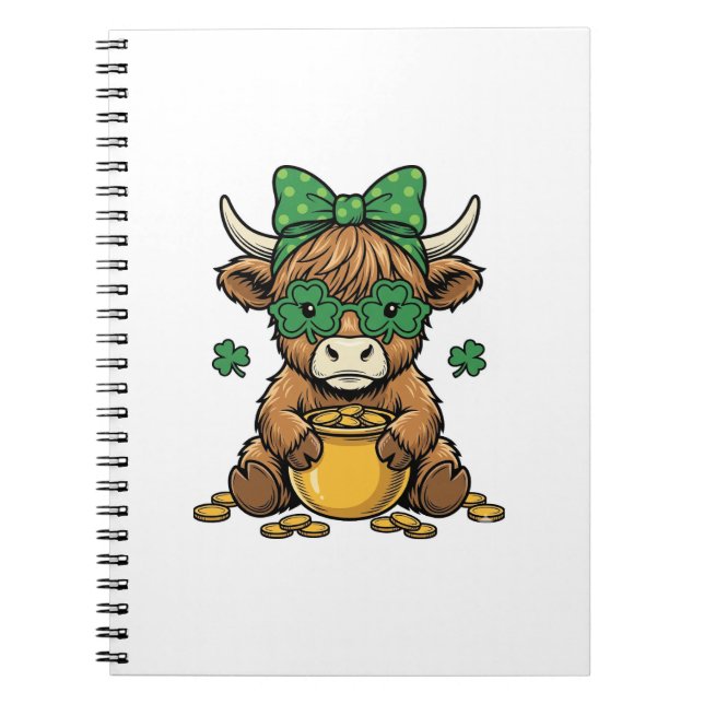 Carnet Vache des Highlands de la Saint-Patrick Pot d'or A (Devant)