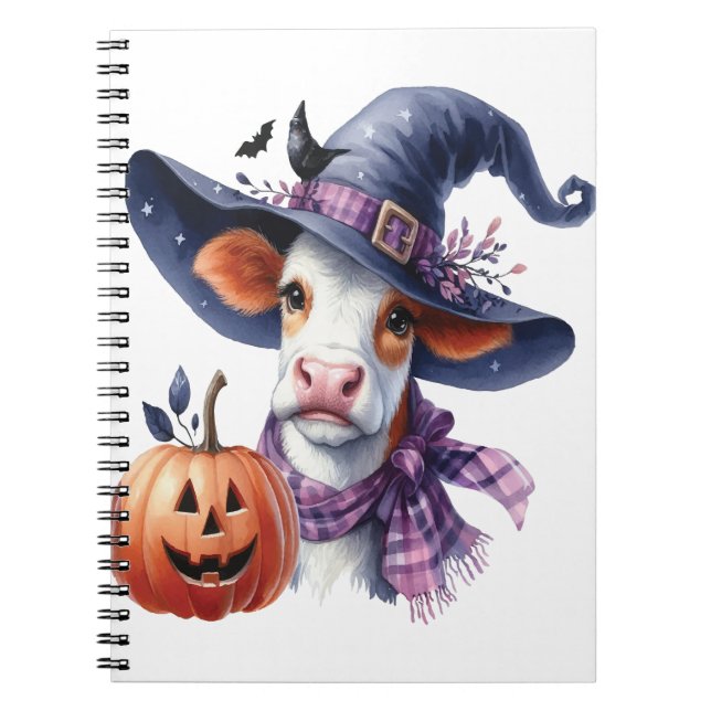 Carnet Vache d'Halloween à l'automne (Devant)