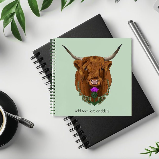 Carnet Vache Écossaise des Highlands Thistle Celtique Vio (Créateur téléchargé)