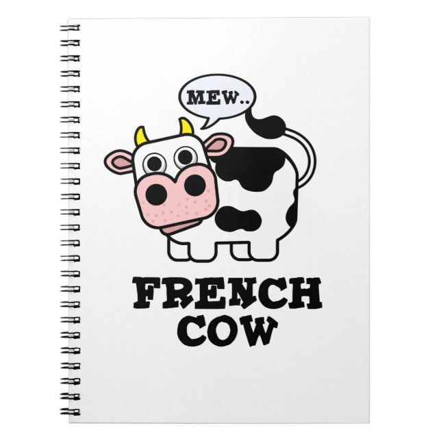 Carnet Vache française jeu de mots drôle d'animal  (Devant)