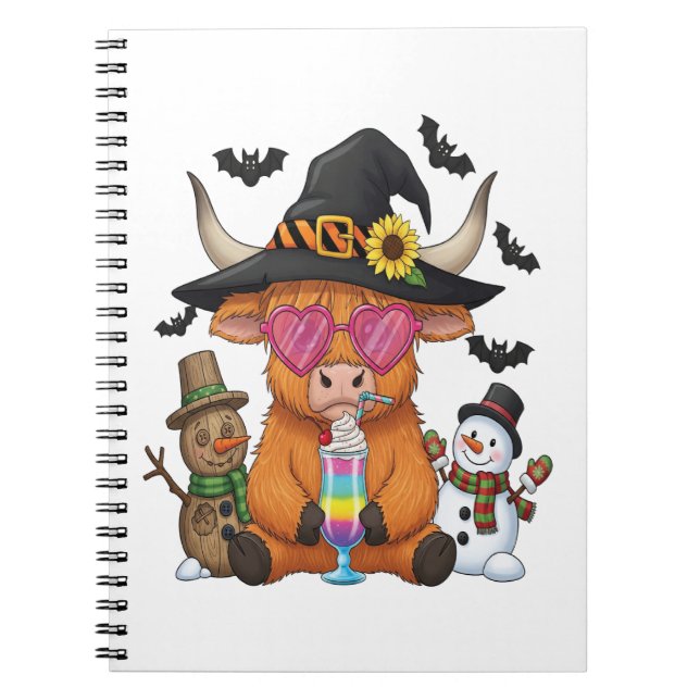 Carnet Vache Halloween Highland (2) (Devant)