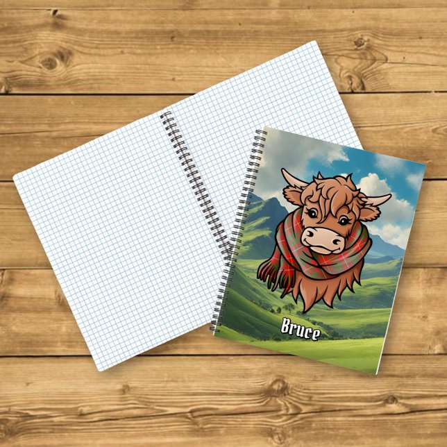 Carnet Vache Highland avec Bruce Tartan Scarf (Créateur téléchargé)