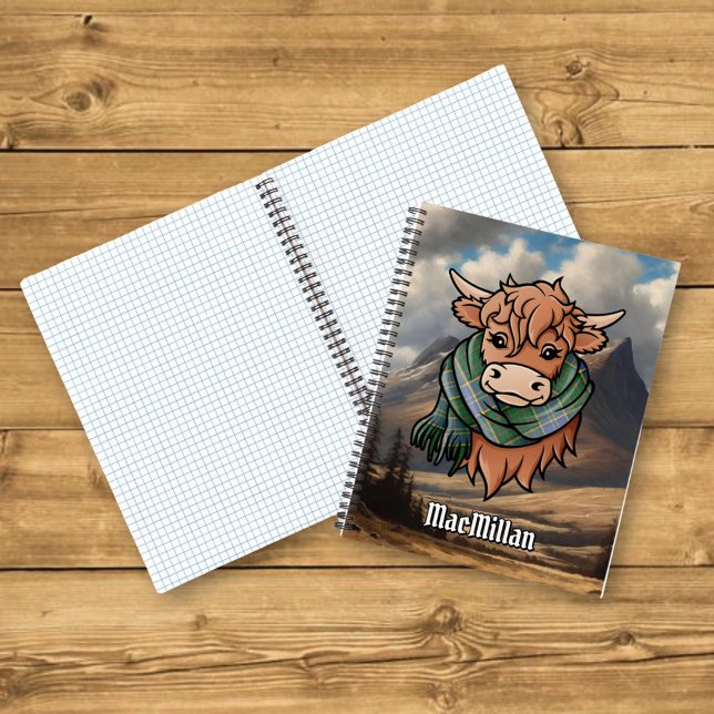 Carnet Vache Highland avec MacMillan Chasse Tartan Écarf (Créateur téléchargé)