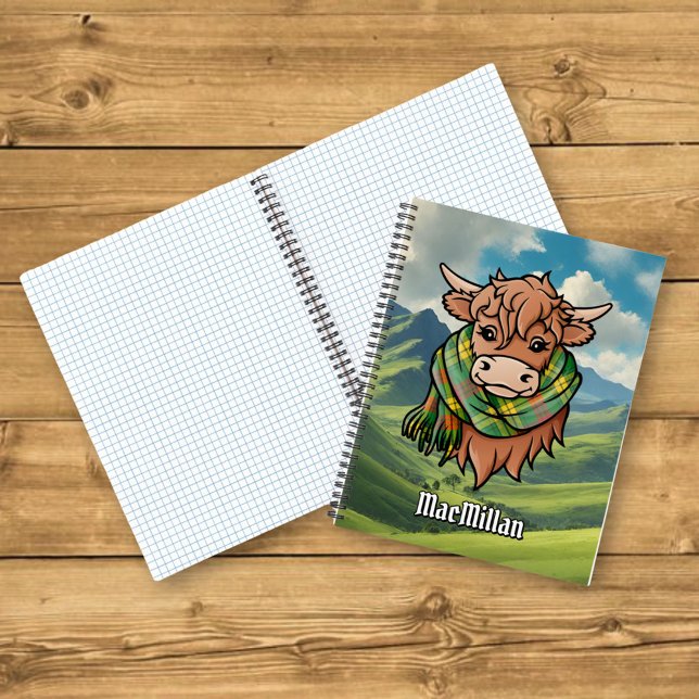 Carnet Vache Highland avec MacMillan Tartan Scarf (Créateur téléchargé)