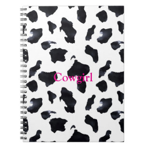Carnet Vache Imprimée Noir Blanc Cowgirl