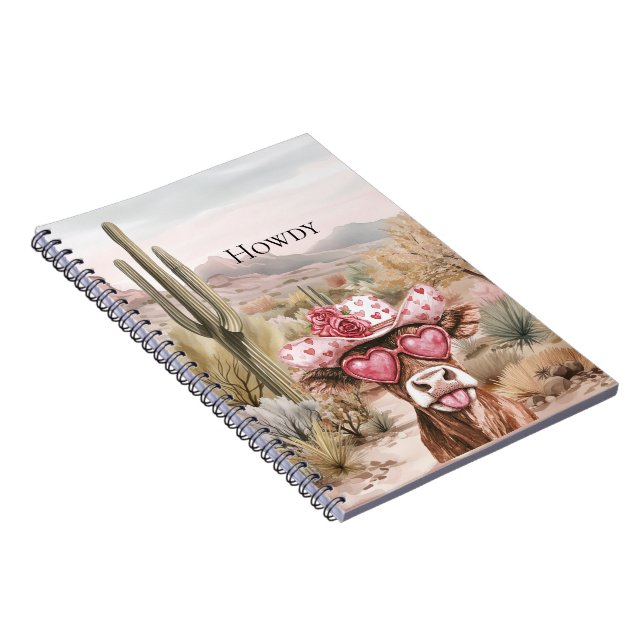 Carnet Vache occidentale Howdy dans les lunettes de solei (Côté Droit)